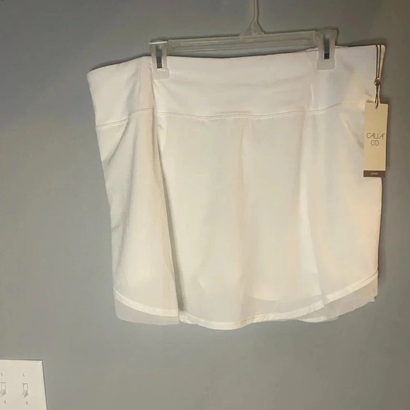 Women's Calia Journey Collection Mid Rise Calia Tulip Hem White Skort - Picture 1 of 6